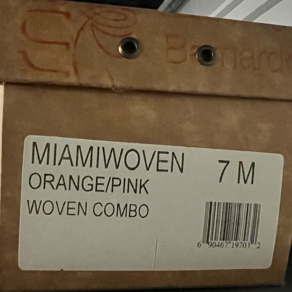 Bernardo Miami Woven Combo Pink/Orange Flip flops - Picture 6 of 6